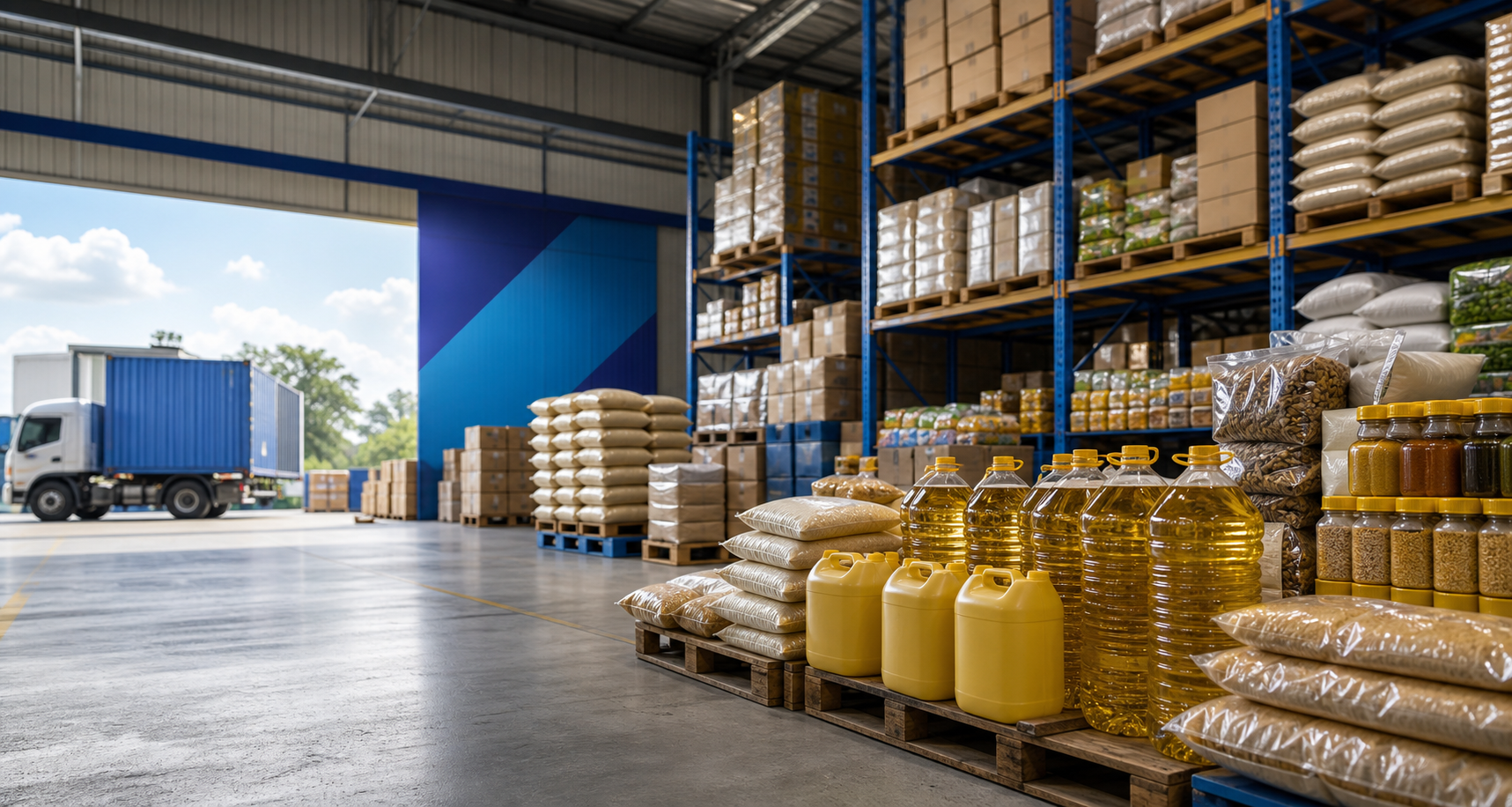 Organized warehouse for edible oil and agro commodity distribution